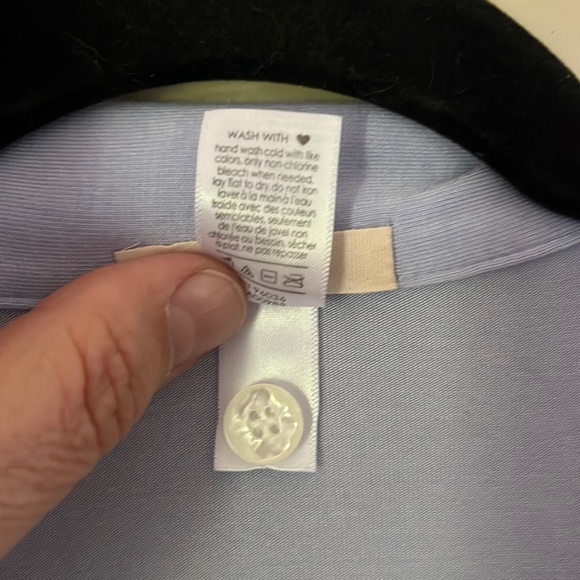 Eberjey Gisele Long Sleeve Tuxedo Pajama Top Periwinkle Blue (Extra Large) - Picture 3 of 5